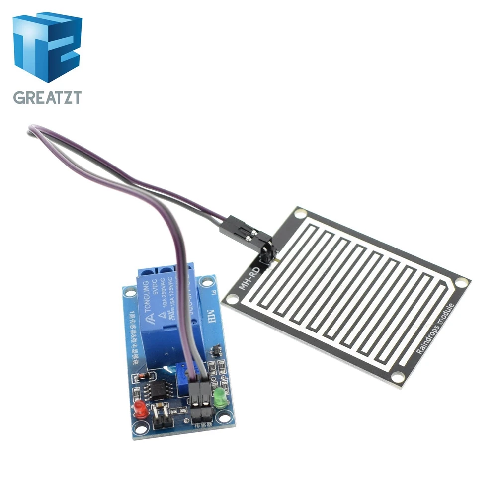 

Rain water sensor module + DC 12V Relay Control Module Rain Sensor Water Raindrops Detection Module for Arduino robot kit