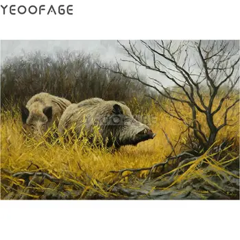 

DIY Diamond Painting Cross Stitch kits Full square diamond Mosaic Wild boar pattern Diamond Embroidery Icons home Decorative