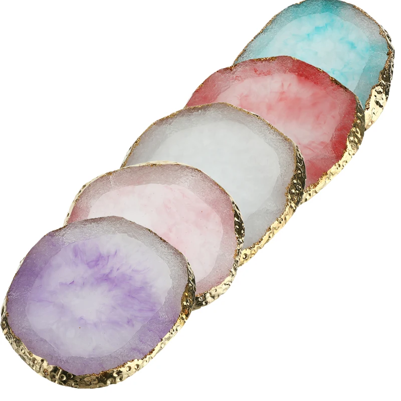 

Natural Resin Agate Nail Color Palette Display Holder Drawing Nail Paint Color Showing Palette Mixing Nail Art Tools