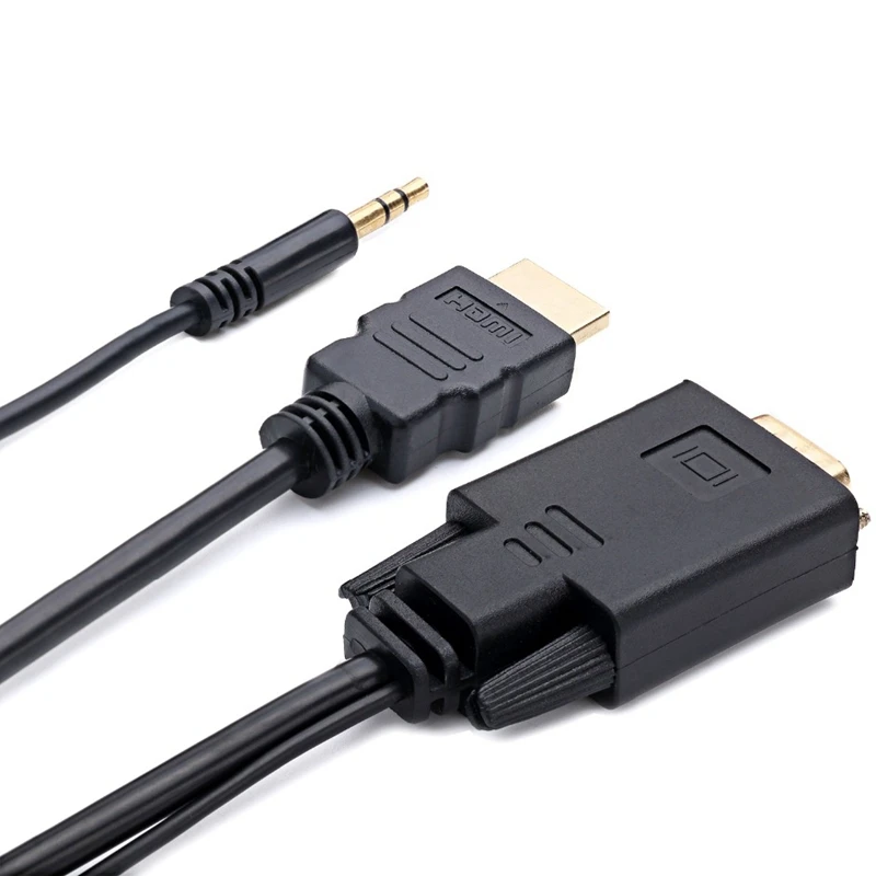Vga 15Pin с Usb мощность аудио 3,5 мм разъем к Hdmi 1080P 1,8 м конвертер кабель адаптер для ПК компьютер видеокарта