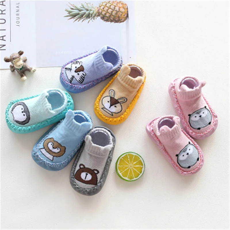 Unisex Newborn Animal Pattern Infant Funny Foot Socks Anti-Slip Baby Boy Girl Socks With Rubber Soft Soles Baby Girl Cute Socks