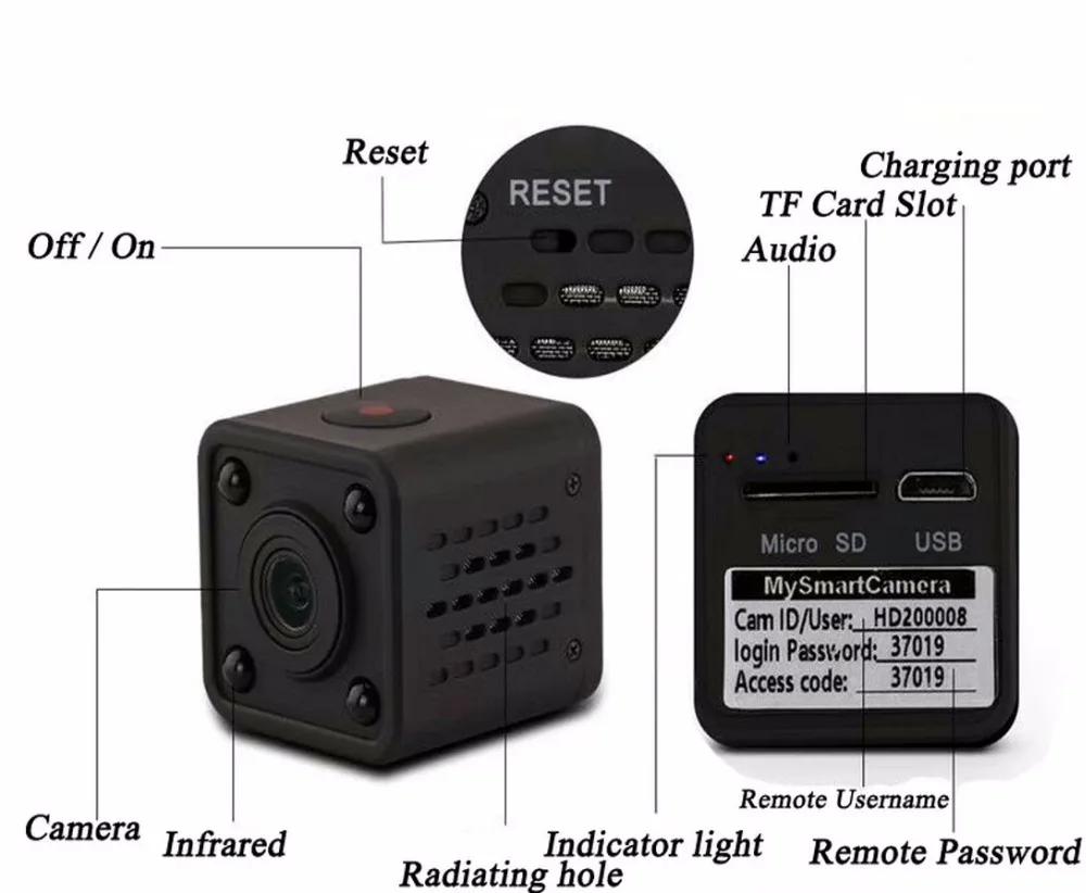 Мини Wifi ip-камера с поддержкой телефона, видео-регистратор, беспроводная CCTV ip-камера, Кнопка DV видеокамера