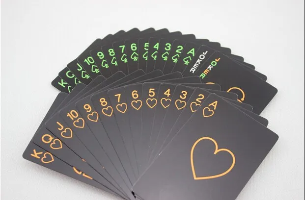 Новинка чистый черный светится в темноте фосфоресцирующие карты для покера колода ночной световой набор игральных карт коллекция специальный набор для покера