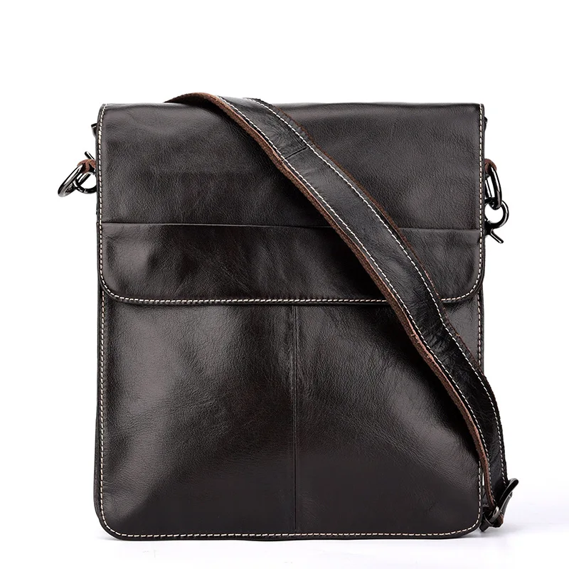 New Business Casual Men Genuine Leather men messenger bags Calfskin Multifunctional coffee men's Crossbody Bags