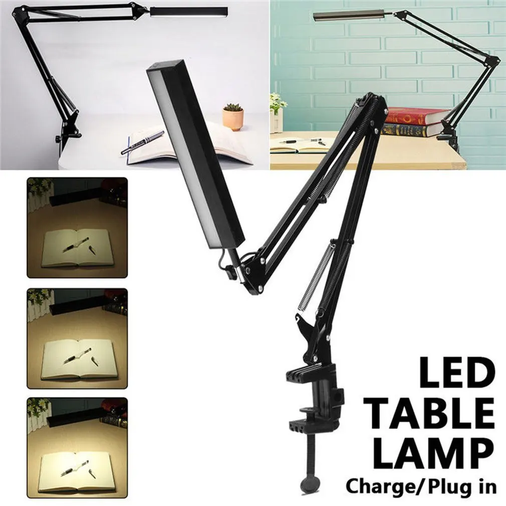  LED Table Lamp Electric or Rechargeable LED Desk Lamp Long Arm Touch Control Dimmable Indoor Lighti - 32930253190