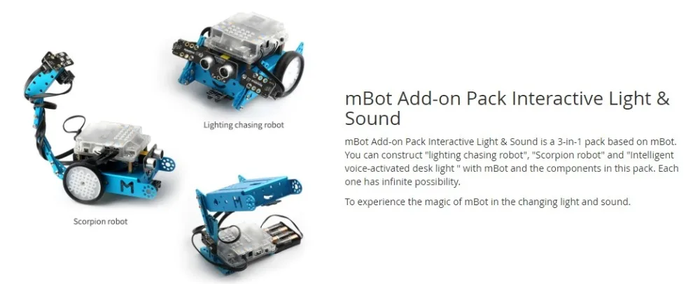 Интерактивный светильник Makeblock mBot Add-on Pack& Sound 98058,000031