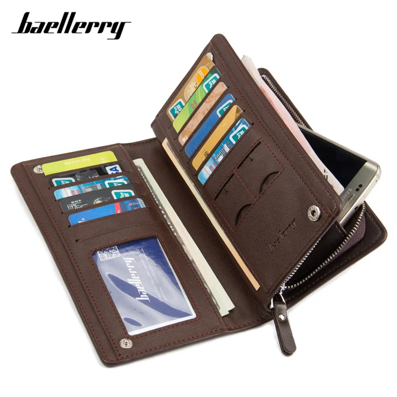 Buy Brand Designer Men Long Wallets with Phone Pocket Photo Card Holder Fashion