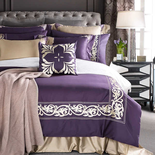 100 cotton embroidery luxury oriental bedding set king queen size 100 cotton queen sheet set
