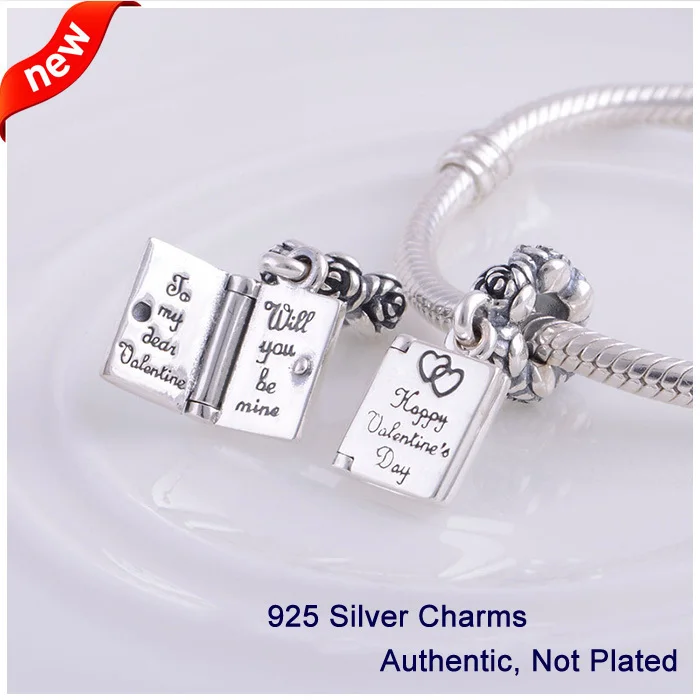 

L363 Latest Happy Valentine Day Collection Dangle Charms 100% Authentic 925 Silver Beads fit for Pandora bracelets & Necklaces