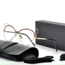 MINCL модные кошачьи очки женские для зрения оправа металлическая оправа Ретро негабаритных очков прозрачный студенческий близорукость оптика очки NX