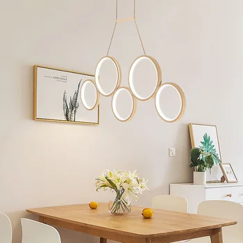 

5/3 rings white/coffee acrylic LED chandeliers Residential dining room bedroom study living room chandelier Commercial