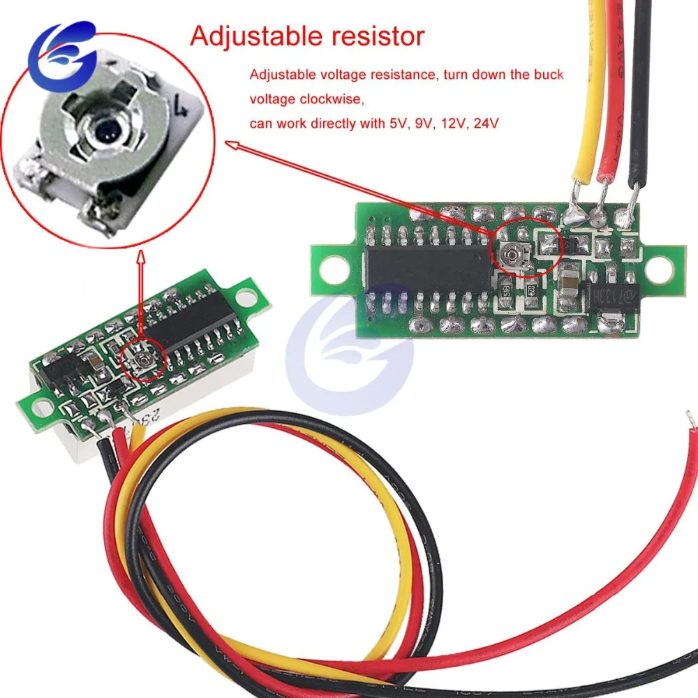 0,28 дюймов Мини DC 0-100 V 3-проволочный Калибр Напряжение Вольтметр цифровой светодиодный Дисплей цифровой Панель счетчик детектор монитор инструменты
