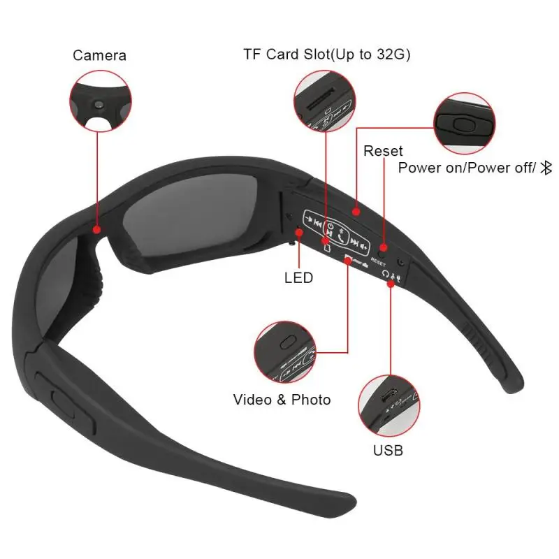 HD солнцезащитные очки камера поляризационная мини-камера Bluetooth гарнитура DV видеокамера DVR видеокамера для спорта на открытом воздухе видео dfdf