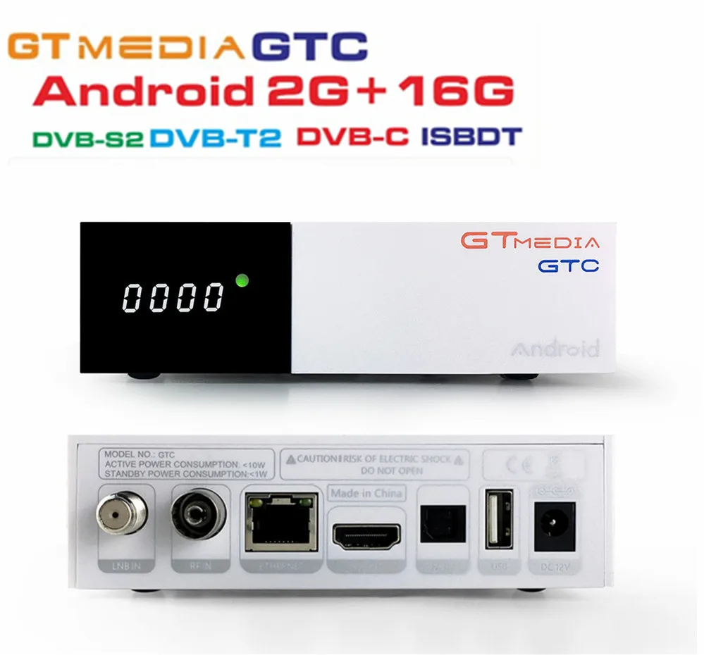 1 шт. приемник для спутникового ТВ GTMedia GTC фотография/C/T2/телефон Android 6 0 приставка