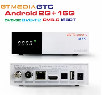 

1Piece GTMedia GTC Satellite TV Receiver DVB-S2/C/T2/ISDB-T Android 6.0 Smart TV Box Amlogic S905D 2GB 16GB BT4.0