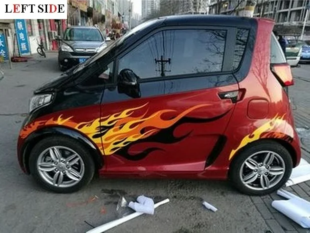 

LEFT SIDE Car Stickers Customizable Flame Sticker Whole Kantai Collection Car decals Games Sticker Waterproof Protective Film