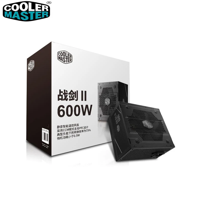 Best Price Cooler Master PC PSU Computer Power Supply Rated 600W 600 Watt 12cm Fan 12V ATX PC Power Supply PFC Actice For Game Office