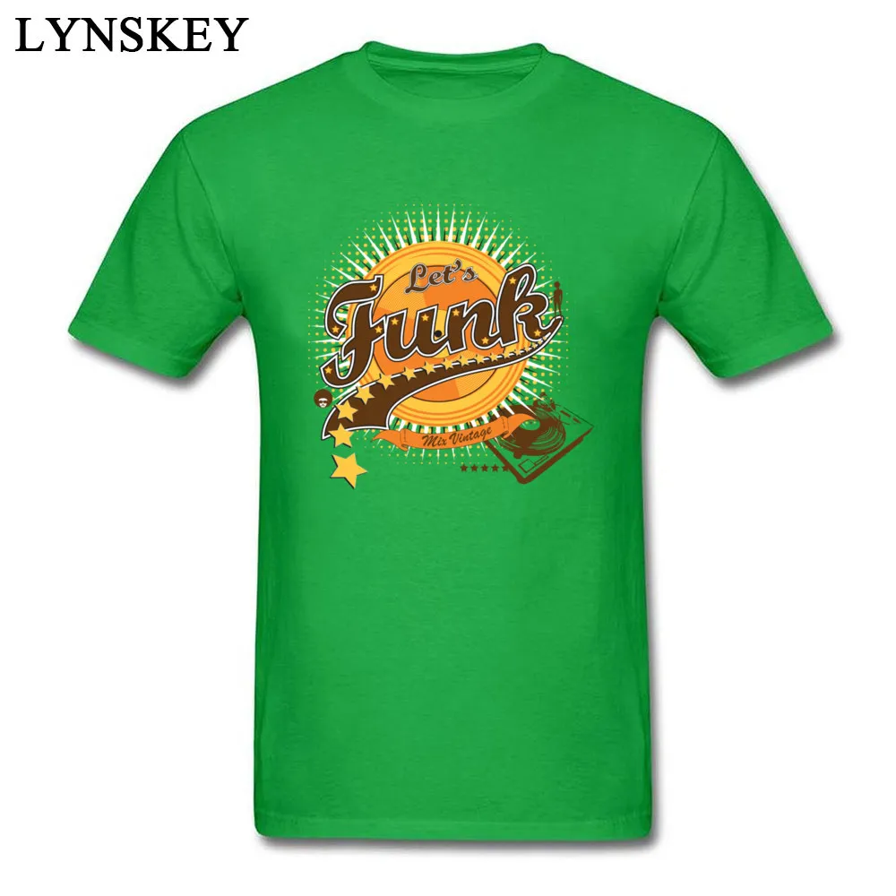 Personalized Tops Shirts New Arrival Round Collar Short Sleeve Let s Funk All Cotton Mens T Shirt Printed On Summer/Fall Tee Shirts Let s Funk green
