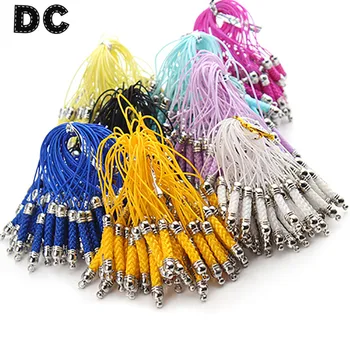 

DC 25pcs Wholesale Cell Phone Mobile Phone Strap Lanyard Lariat Connectors with Silver Color Metal Top Ends 8.5mm DIY Material