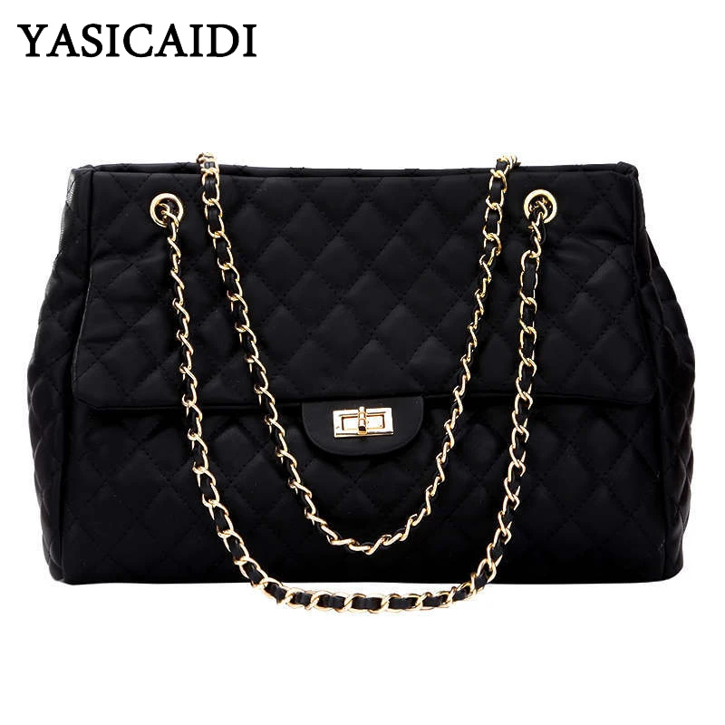

YASICAIDI Fashion PU Leather Chain Shoulder Strap Messenger Bag Plaid Pattern Luxury Handbags Women Crossbody Bag Brand Designer