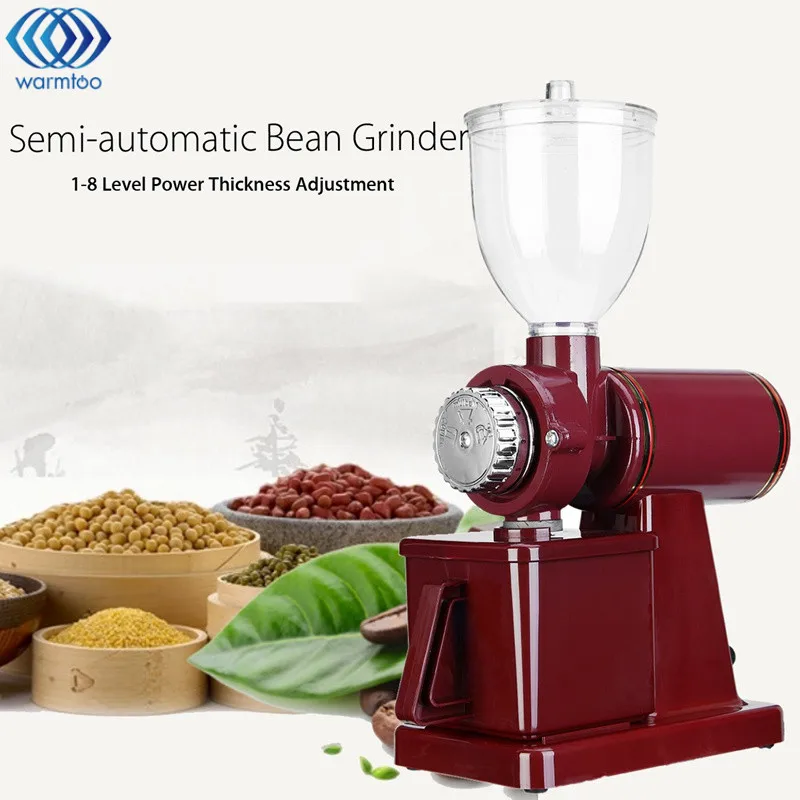 

warmtoo Electric Coffee Grinder Grain Bean Grinding Machine 8 Scale Adjustment Commercial Home Crusher 110V US Plug