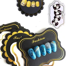 10 Uds Pro Vintage, soporte de tablero de exhibición de uñas bronceadas, puntas blancas y negras, escaparate de tarjetas de papel duro, herramientas de manicura de moda para arte de uñas