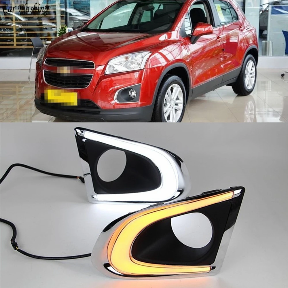 Мигающий автомобиль 2 шт DRL Для Chevrolet Шевроле Тракс 2014 2015 2016 дневные ходовые огни