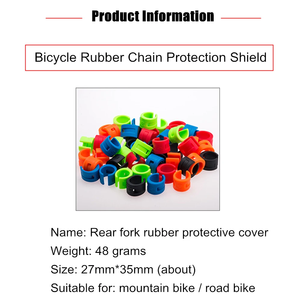 Clearance VXM 5PCS Bicycle Chain Protection Shield MTB/Road Bike Rubber Chain Chainstay Protective Cover Anti-scratch Guard Kit Parts 1