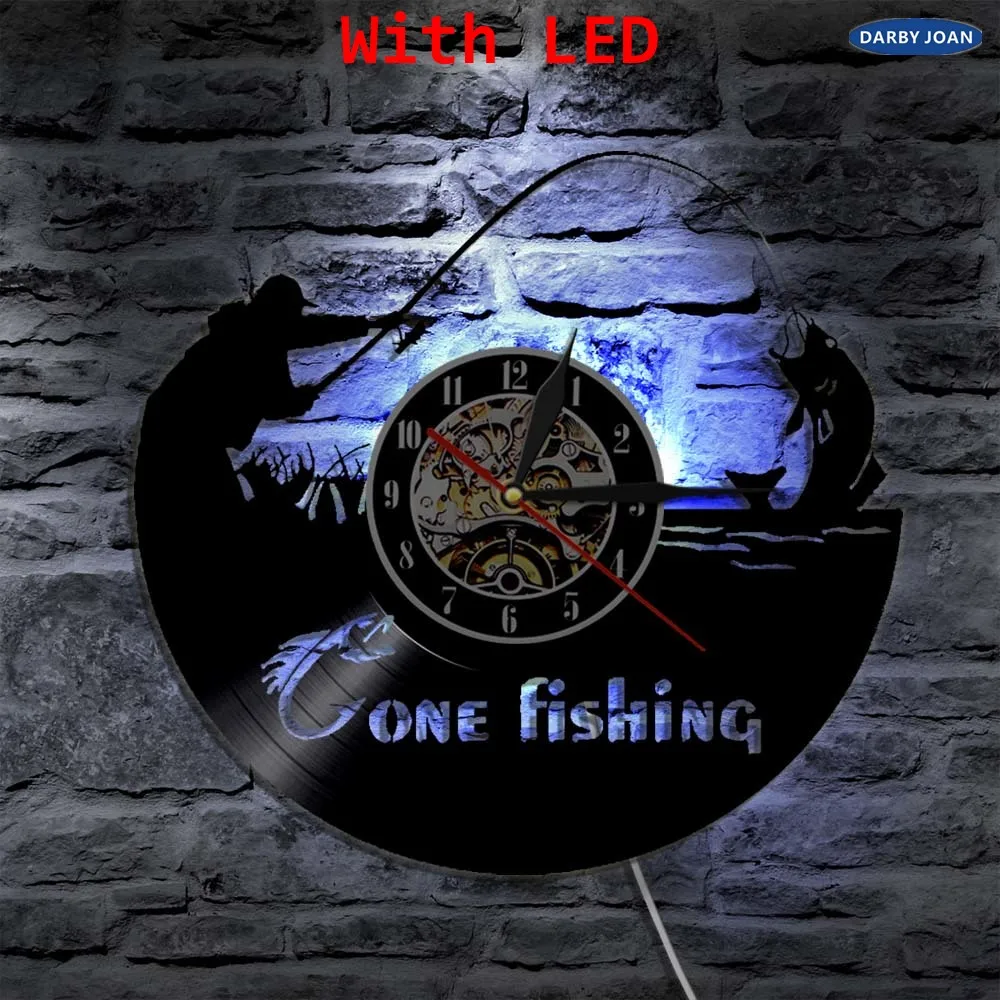 Светодиодный виниловый светильник Gone Fishing в стиле ретро настенный с цветным