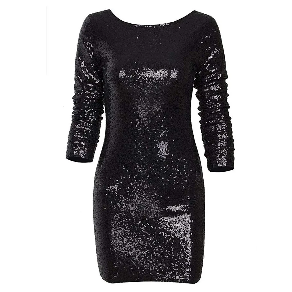 

Women Winter Party Dress Women Elegant Sequin Long Sleeve Bodycon Dress Vintage Woman Party Night Bandage Dresses Clothes