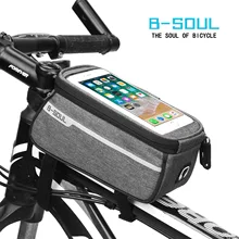 B-SOUL, водонепроницаемые велосипедные сумки с сенсорным экраном, MTB, велосипедные сумки, велосипедная Рама, передняя Труба, сумка для хранения, 6,0 дюймов