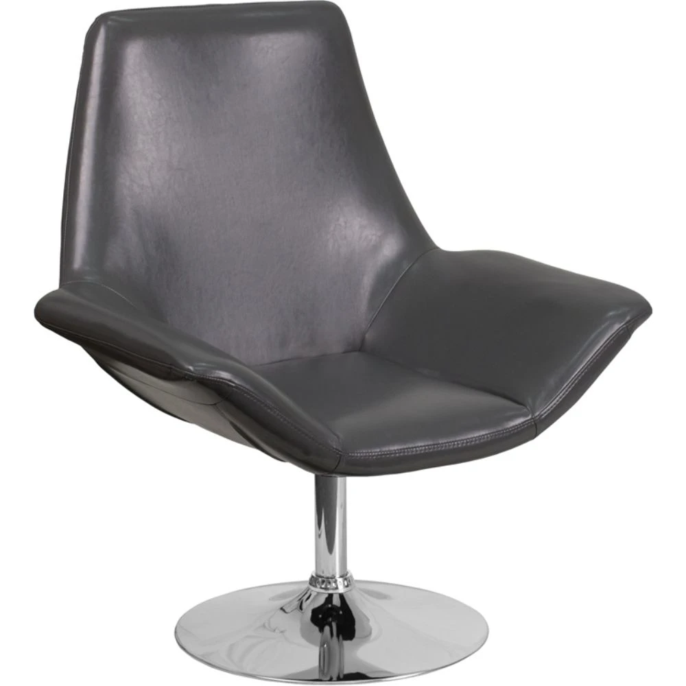 Gray Leather Reception Chair Gray