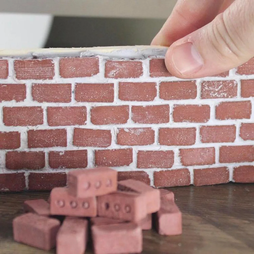 Обучающий класс стены цементная игрушка 32 шт Мини цементный шнек кирпичи построить свой собственный крошечные стены мини Красные кубики