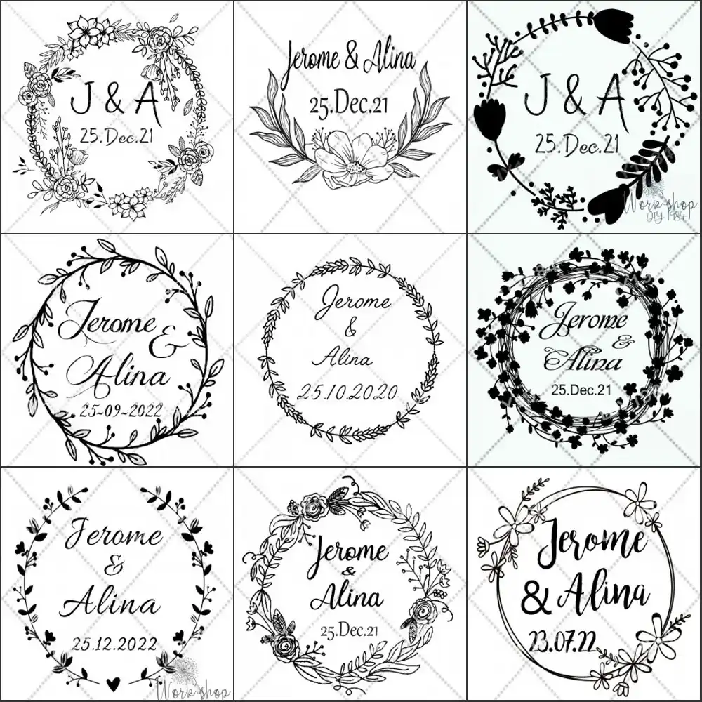 Custom Wedding Stamp Customized Photosensitive Circle Self Inking Sbooking Return Address Handmand W11 W20 Stamps Aliexpress Custom Wedding Stamp Customized