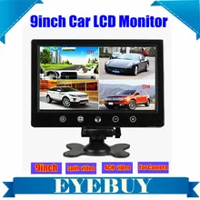 9 Inch touch Car Auto LCD Rear View Monitor Quad Video 4 Splitlter display bus headrest monitor screen for car camera gps dvd