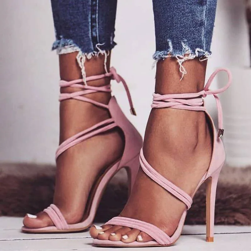 

SARAIRIS large size 32-43 Women High Heels shoelaces Sandals 2019 ankle-wrap Sandals Female Fashion Sexy Summer Thin heel Shoes