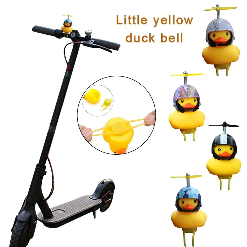 Bicycle Lights Bell Lovely Cute Duck Squeeze Helmet Propeller Handlebar Bell Light Horn Lamp For Toddler Children Adults