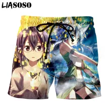 LIASOSO стиль 3D принт унисекс аниме Дизайн САО меч Книги по искусству-Для Мужчин's Шорты пляжные Рубашки домашние доска Шорты брюки X0717