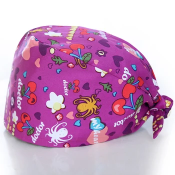 

Leisure doctors Surgical caps Doctor Nurse caps Work caps Cotton printing Classic home Apply Blue month Cap adjustable