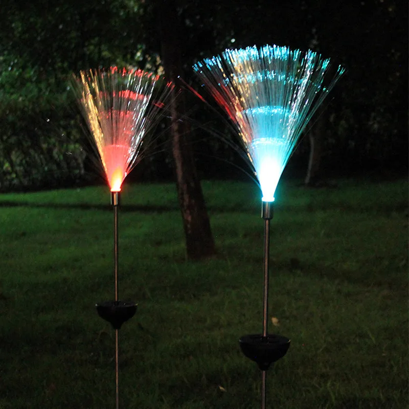 

Fiber Optic Lights 7 Color Changing Solar Powered Lights for Lawn Garden Decoration CLH@8