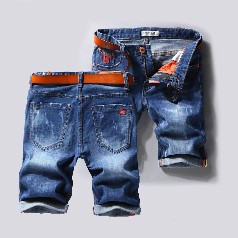 Mens Retro Casual Shorts Cargo Denim 