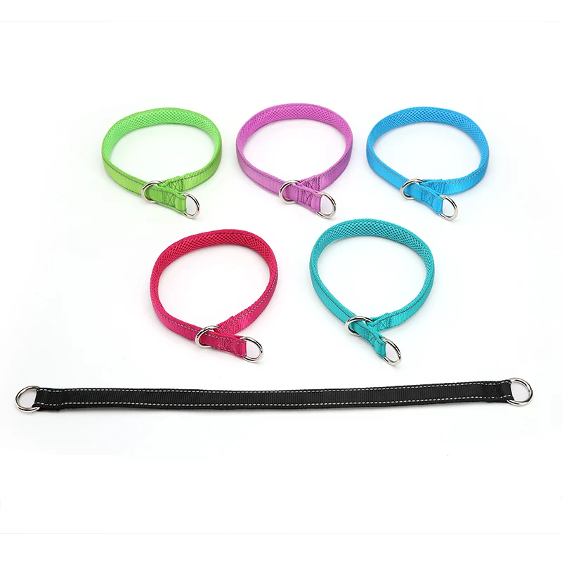 Reflective Medium Large Dog Collar P Shaped Breathable Mesh Padded Pet