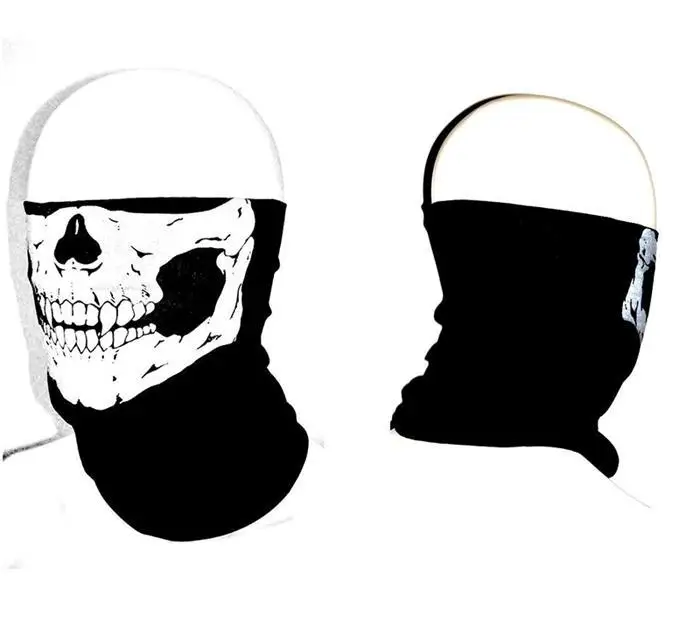 Горячая крутая трубчатая маска с черепом и призраком, бандана, маска для мотоцикла, маска для шеи, теплая зимняя, холодная, для Хэллоуина, для мотоцикла