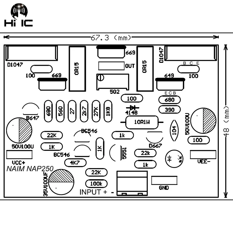 2 шт. стерео усилитель NAIM NAP250 MOD канала Hi Fi плата AMP DIY комплекты/готовые для 80 Вт 15 в