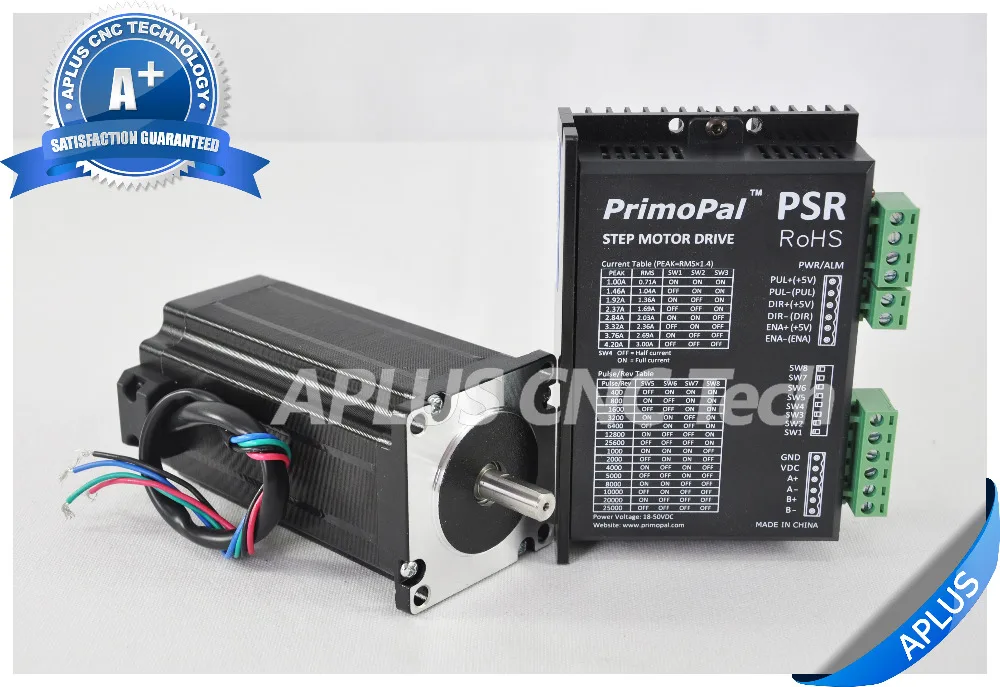 Шаговый двигатель NEMA 23 (396oz-in/112mm/3.0A) + Драйвер шагового двигателя PSR5042 |