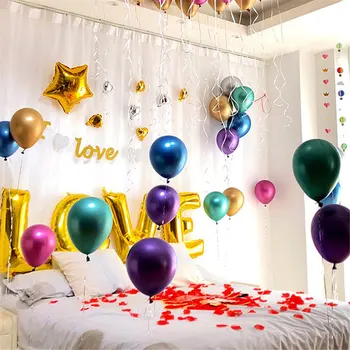 

100pcs 12inch Metallic Latex Balloons Colorful Party Wedding Birthday Decoration Kids Adult Balloon Gold Balloon