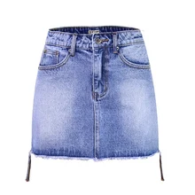 Джинсовая юбка женская Повседневная Высокая талия Женская Облегающая джинсовая юбка летняя одежда женские s Промытые сексуальные мини джинсовые шорты юбки