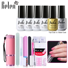 Belen термо-Гель-лак 9 Вт светодиодный УФ-лампа Сушилка для ногтей верхнее покрытие основа Лаки инструменты для ногтей Набор для изменения температуры цвета ногтей