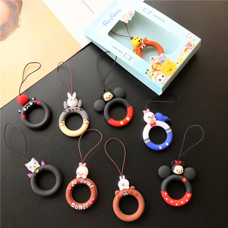 

Super Cute Cartoon Finger Ring Straps Hand Lanyard for Phones iPhone X Samsung Camera GoPro USB Flash Drives Keys Accessories