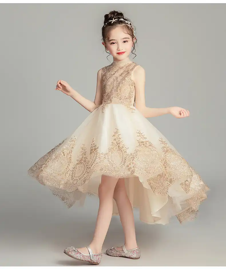 Lentejuelas Oro Tul Flor Niñas Vestido De Fiesta Bebé Niña Vestido De Bautismo Para Boda Cumpleaños Niños Vestidos Niñas Graduación Ropa De Desfile Vestidos Aliexpress